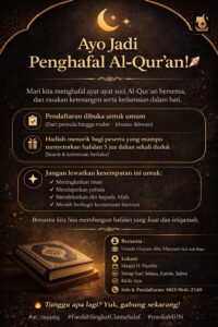 📢 PROGRAM TAHFIZH AL-QUR’AN – MASJID H. NURDIN
